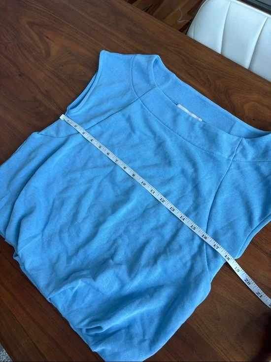 LOFT Muscle Bubble Hem Sweatshirt Allure Azul Size Small - Picture 7 of 7